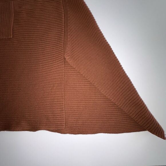 TIBI Origami Camel Merino Wool Rib Knit Midi Skirt Size Small Asymmetrical - Picture 6 of 10